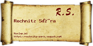 Rechnitz Sára névjegykártya